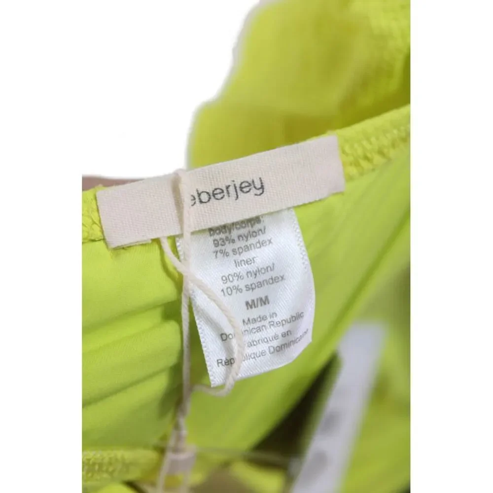 Eberjey Women's Lola Flutter Sleeves Swimsuit Bikini Top Lime Size M